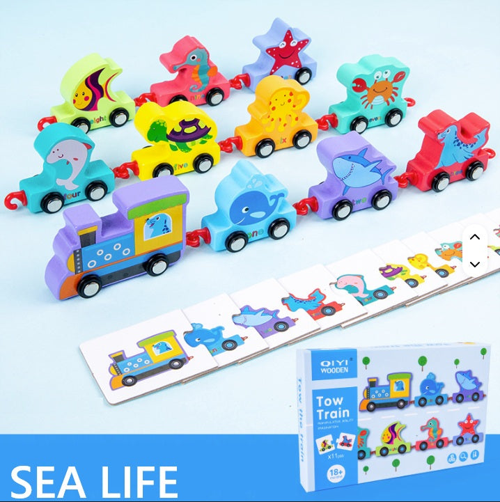 Wooden Train Set Sealife