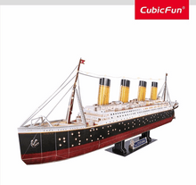 Load image into Gallery viewer, CubicFun LED Titanic 3D Puzzle 266pc Puzzle