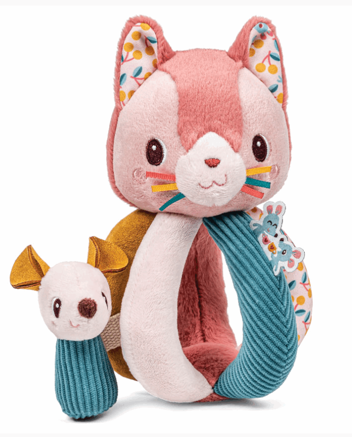 Lilliputiens Jeanne Cat Rattle with Handles Baby Activity Toys