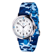 Load image into Gallery viewer, EasyRead Time Teacher Watches - CAMO Blue Camo White Blue 12 24hr Learning Aid