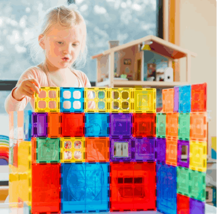 Learn and Grow Toys Magnetic Tiles Base Pack 64pc magnetic tiles