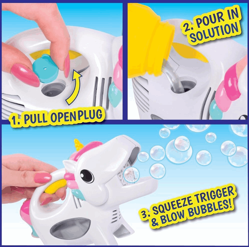 MAXX Bubbles Handheld Unicorn Bubbler bubble blower