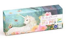 Load image into Gallery viewer, Djeco Unicorn edge of the woods gallery puzzle 200pc