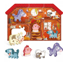 Load image into Gallery viewer, Headu Montessori First Puzzle Farm Puzzle