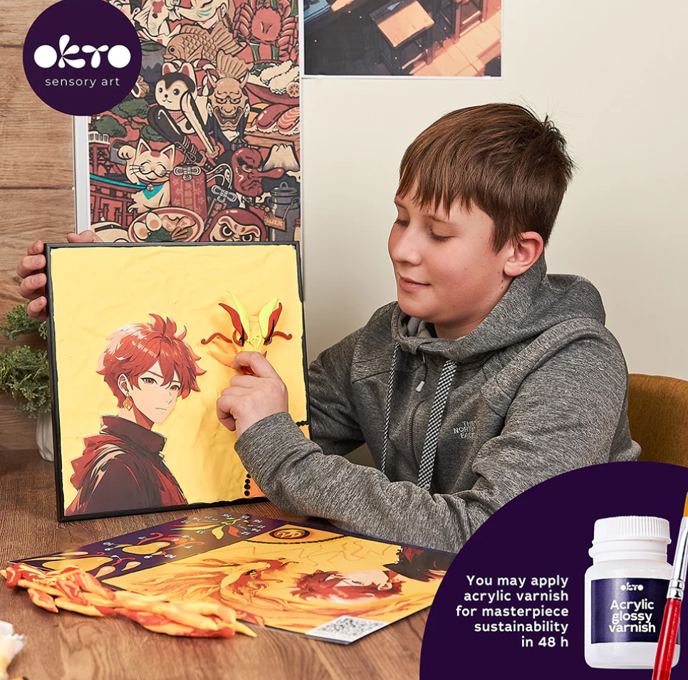 Okto Sensory Art DIY 3D Painting Manga FIRE 30cm x 40cm