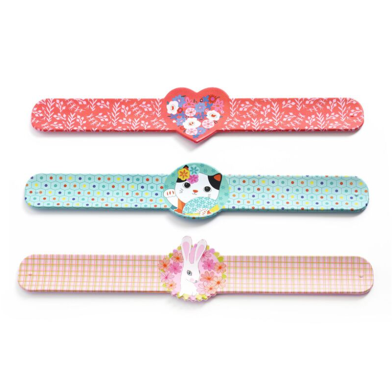 Djeco Snap Bracelets Hearts, Cats & Rabbits