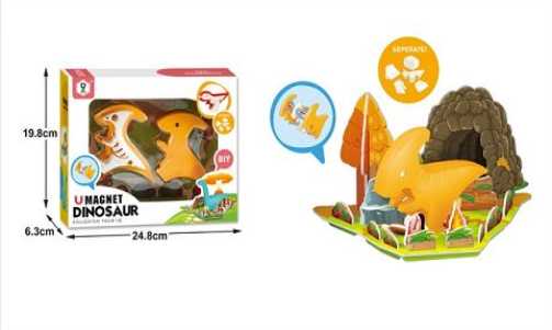 Magnetic Dinosaur Playset Parasaurolophus magnetic toy