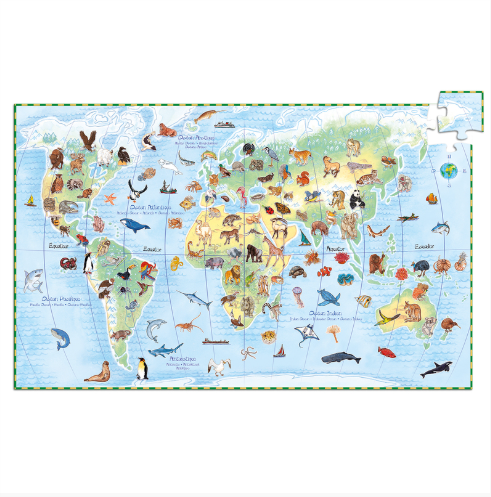 Djeco World Animals 100pc Observation Puzzle & Booklet puzzle