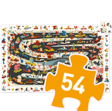 Load image into Gallery viewer, Djeco Car Rally 54pc Observation Puzzle Puzzle