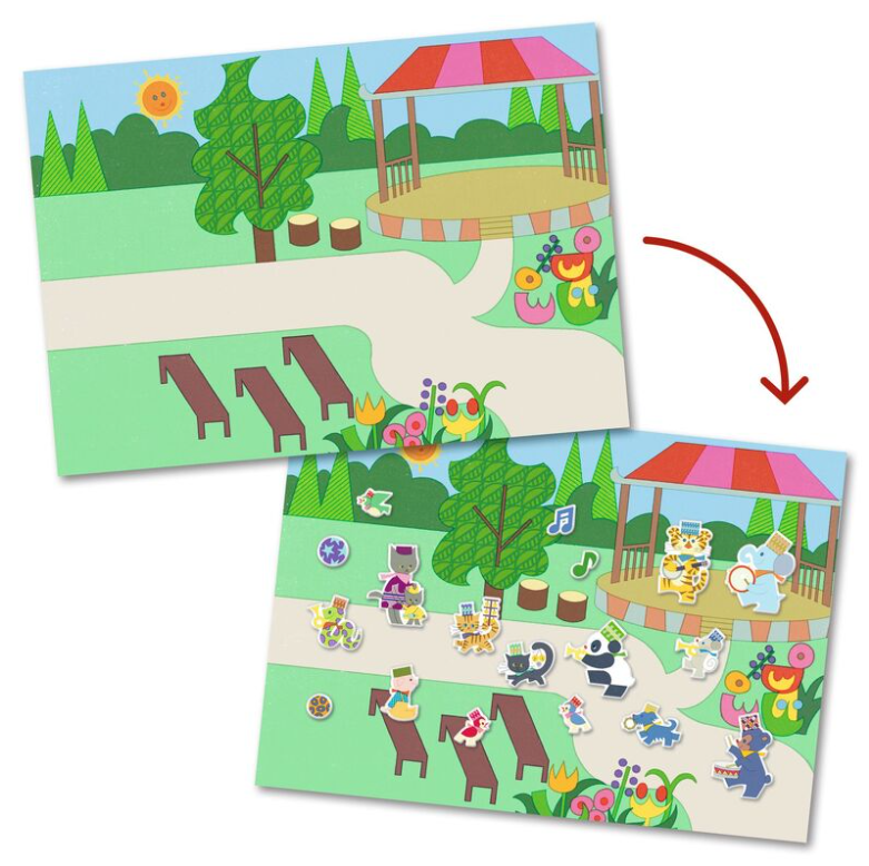 Djeco Fanfare 30pc Reusable Puffy Stickers