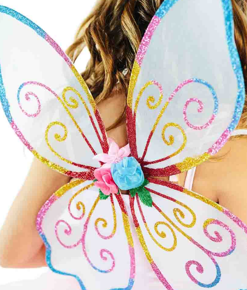 Dress Up Blossom Fairy Wings LARGE Rainbow Dress Up