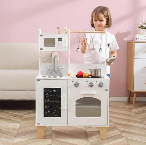 Viga Polar B Little Chef's Kitchen Classic White Pretend Food Play