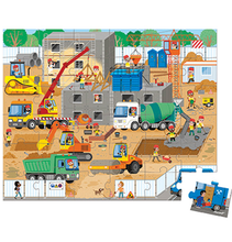 Load image into Gallery viewer, Janod Construction Puzzle 36pc Puzzle