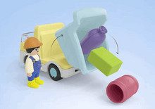 Load image into Gallery viewer, Playmobil Jr Construction Truck with Garage playset