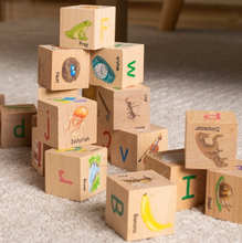 Load image into Gallery viewer, The Freckled Frog ABC Blocks Baby Toy