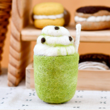Load image into Gallery viewer, Tara Treasures Felt Matcha Milkshake Pretend Food Play
