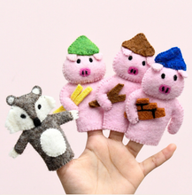 Load image into Gallery viewer, Tara Treasures The Three Little Pigs Finger Puppet Set
