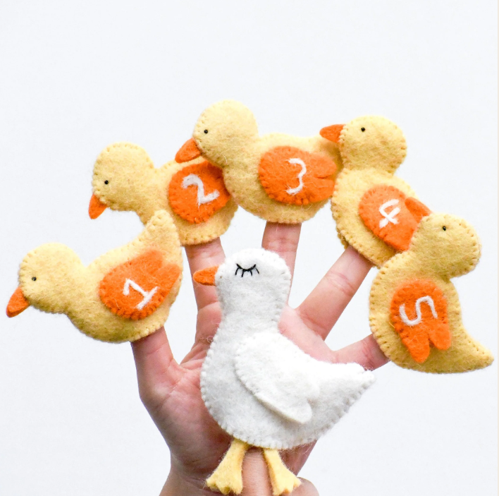 Tara Treasures Five Little Ducks Finger Puppet Set The Spinning Top