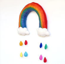 Load image into Gallery viewer, Tara Treasures Nursery Mobile Rainbow with Raindrops
