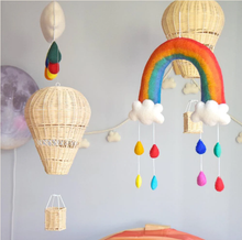 Load image into Gallery viewer, Tara Treasures Nursery Mobile Rainbow with Raindrops

