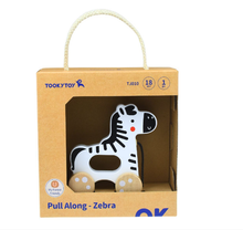 Load image into Gallery viewer, Tooky Toys My Forest Friends Pull Along Zebra Pull along