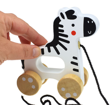 Load image into Gallery viewer, Tooky Toys My Forest Friends Pull Along Zebra Pull along