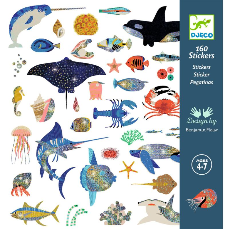 Djeco Stickers Ocean Metallic 160pc