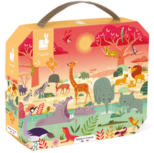 Load image into Gallery viewer, Janod Animal Reserve Puzzle 54pc Puzzle