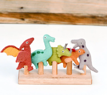 Load image into Gallery viewer, Tara Treasures Felt Finger Puppet Dinosaur Set finger puppet