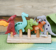 Load image into Gallery viewer, Tara Treasures Felt Finger Puppet Dinosaur Set finger puppet