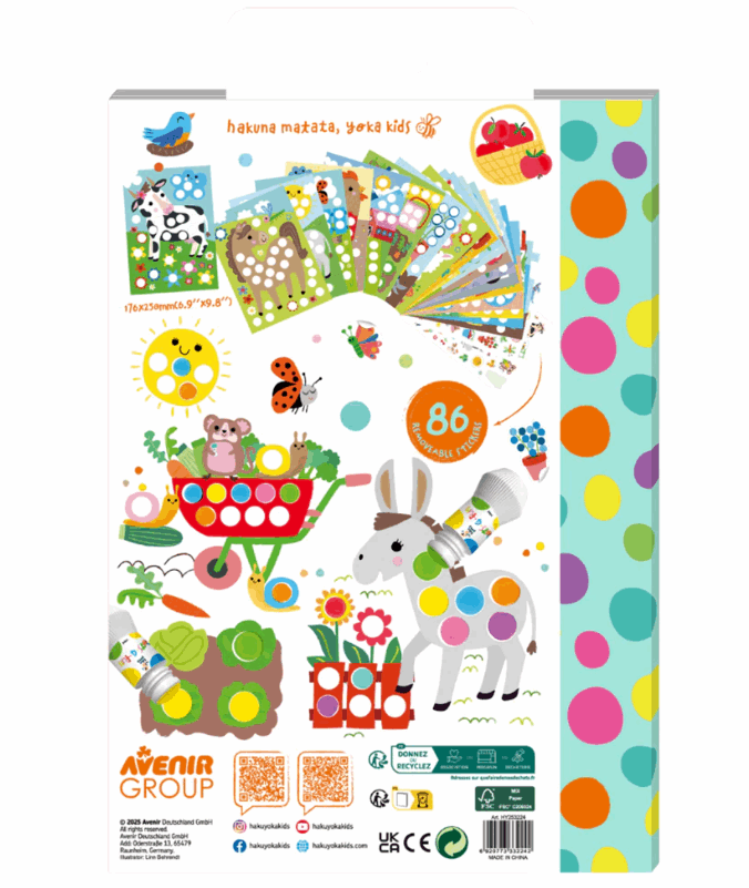 Haku Yoka Dots 4 Fun Colouring Book Farm