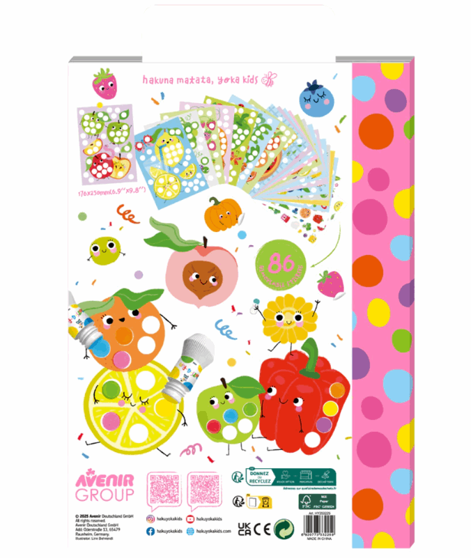 Haku Yoka Dots Fun Colouring Book Food Party