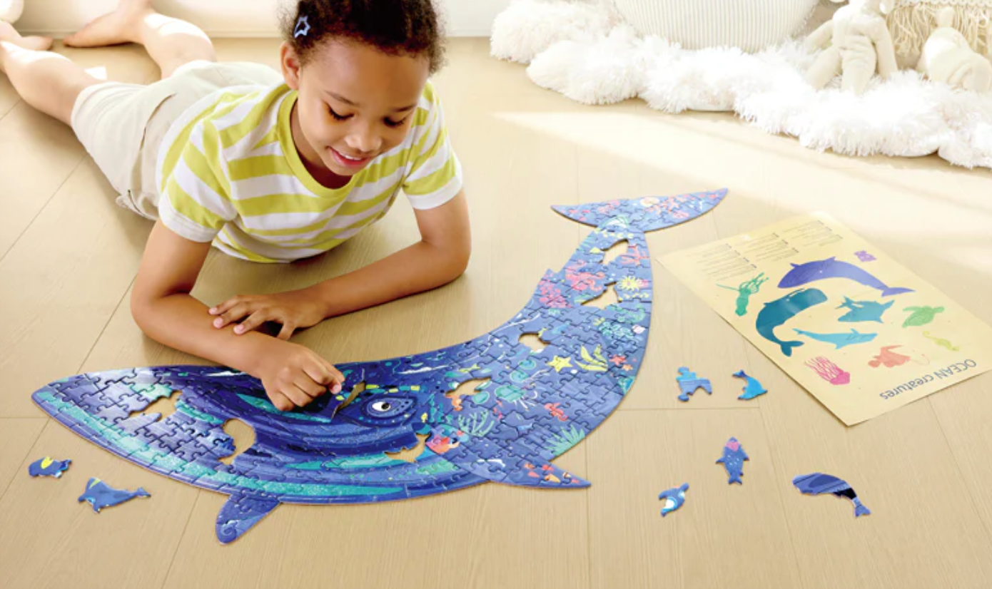 Hape Humpback Whale Shimmer Floor Puzzle 200pc