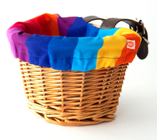 Load image into Gallery viewer, BEEP Bike & Scooter Wicker Baskets with Liner Rainbow bike basket
