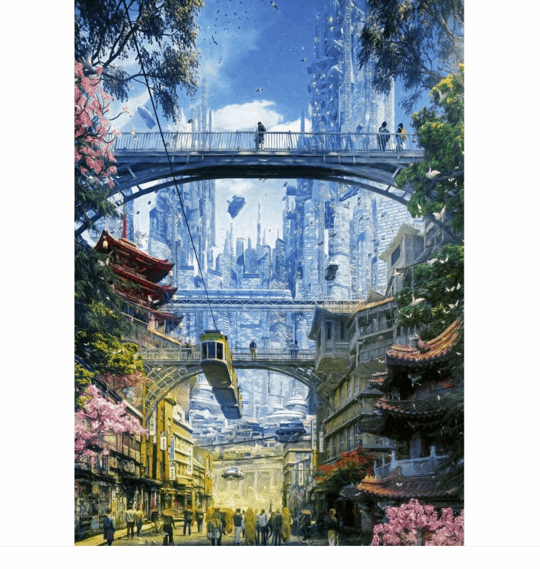 Future Cities Market District 1000pc Heye Puzzle
