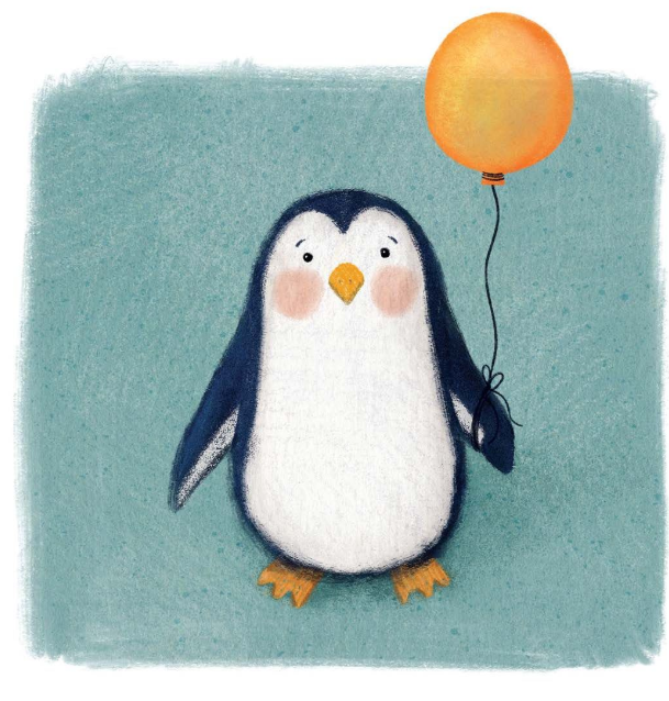 Birthday Card Party Penguin by Caroline McPherson