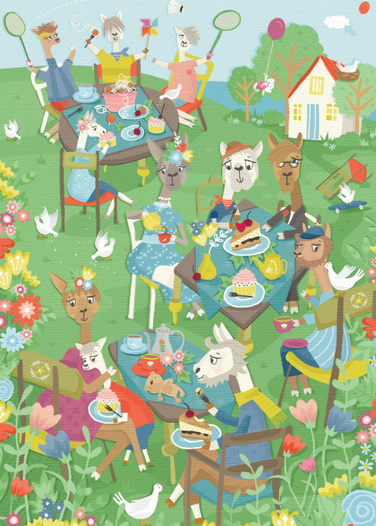 Birthday Card Llamas Party by Caitlin Murray