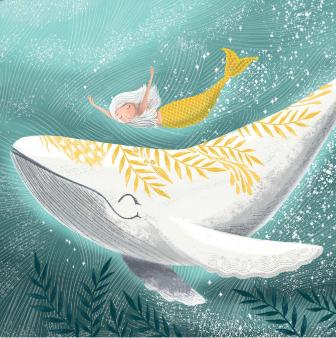 Birthday Card Whale & Girl by Deb Hudson Small Card