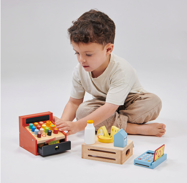 Mentari Wooden Card Machine Pretend Play