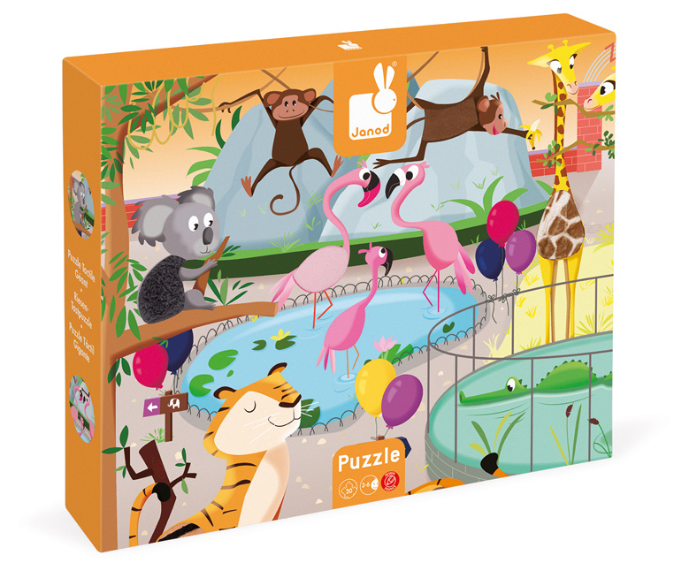 Janod Tactile Zoo Puzzle 20pc