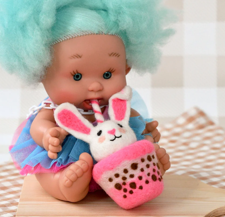 Tara Treasures Felt Bunny Boba Bubble Tea Pretend Food Play
