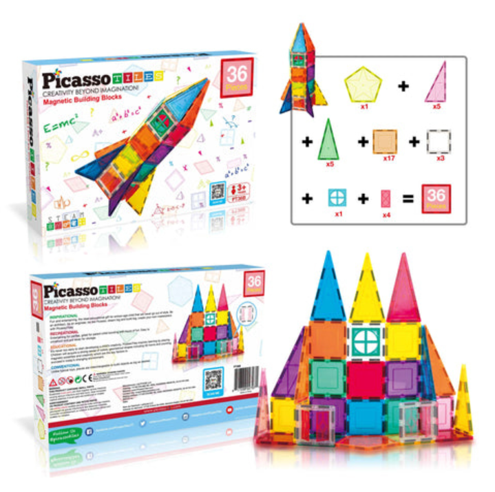 Picasso Tiles Rocket Set with Window and Door 36pc