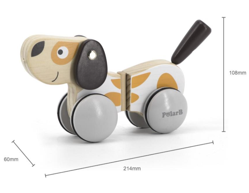 PolarB Viga Pull Along Puppy The Spinning Top Toy Store