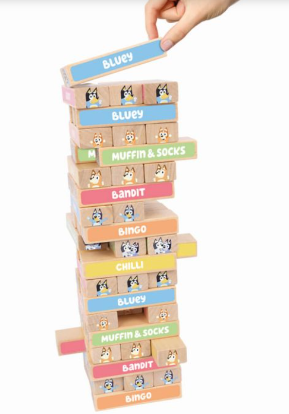 Bluey Wooden Tumbling Tower Games