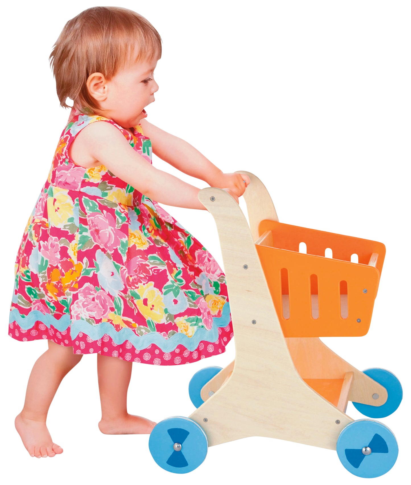 Viga Wooden Shopping Trolley Social Play