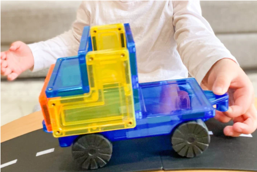Learn & Grow Toys Magnetic Tiles Car Base Pack Construction