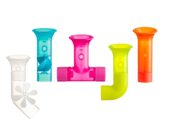 Boon Pipes Building Bath Toy Orange Green Bath Toys