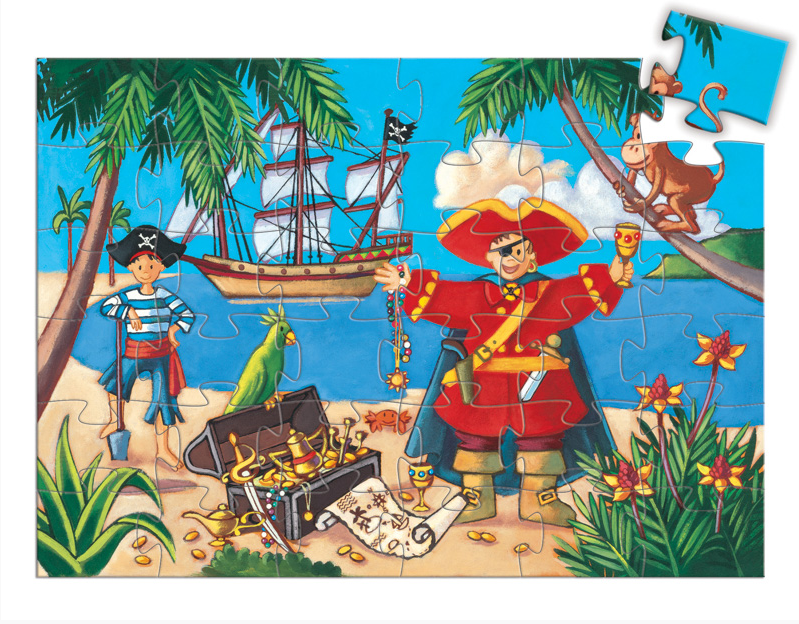 Djeco Pirate & Treasure 36pc Silhouette Puzzle Puzzle