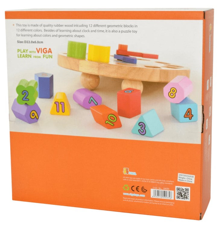 Viga Wooden Round Clock Learning Aid