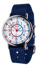 Load image into Gallery viewer, EasyRead Time Teacher Watch - Standard Red Blue Past To Navy Strap Learning Aid